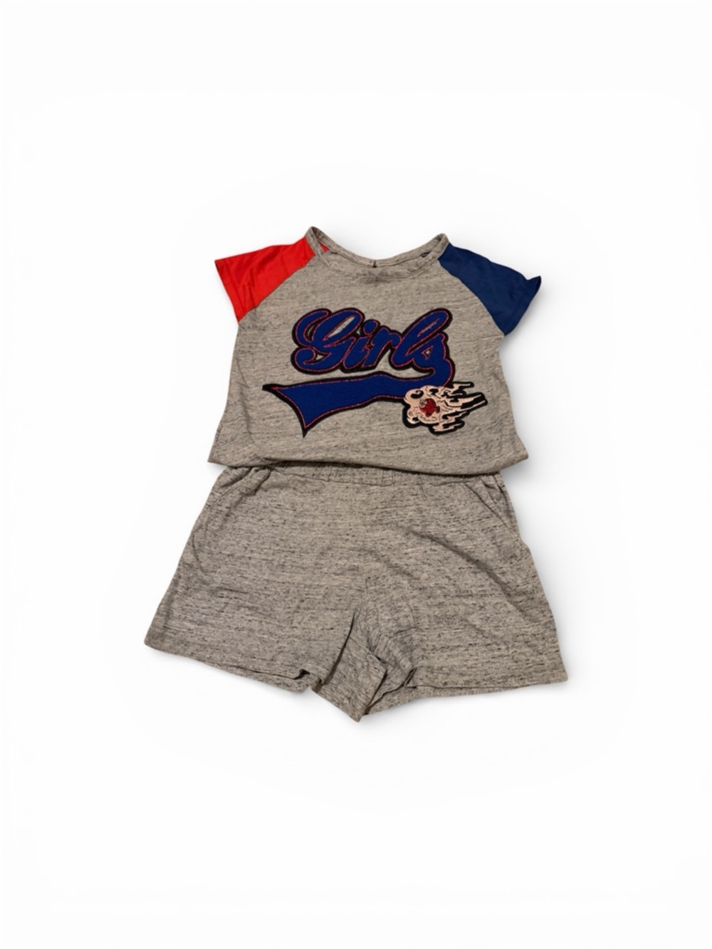 Gray and Blue romper girls 8-10
